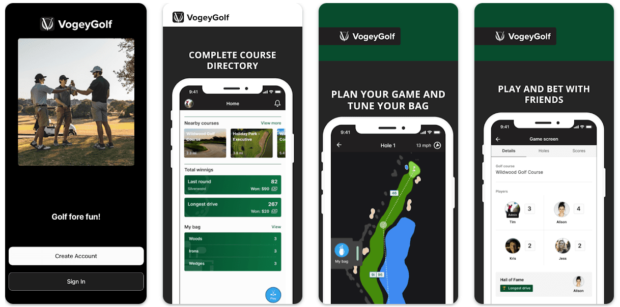 VogeyGolf – Golf Performance & Social App screenshot 1